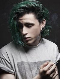 cabelo colorido verde masculino