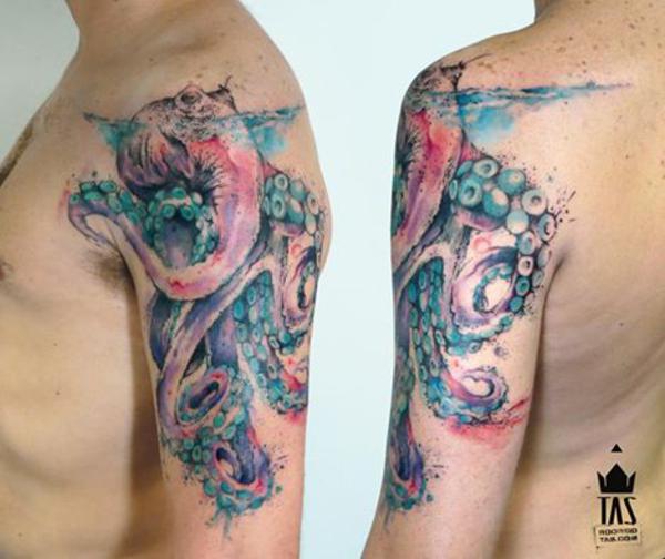 tatuagem aquarela masculina