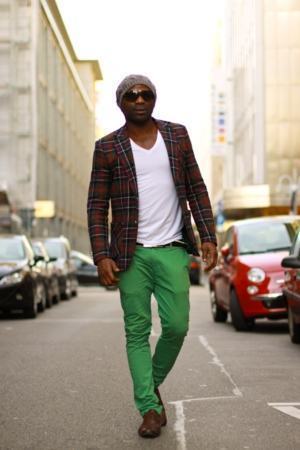calça colorida verde homem