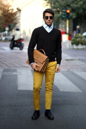 calça masculina colorida amarela